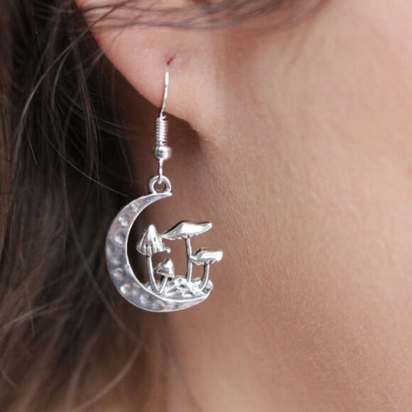 Bohemian mushroom drop earrings A328 - Picture 1 of 5